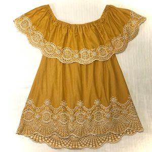 Off Shoulder Plus Size Yellow Top